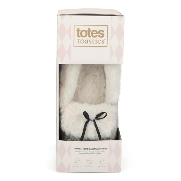 totes toasties® Ladies Sparkle Moccasin Slippers Cream Multi Extra Image 7